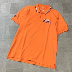 BEAMS GOLF ビームスゴルフ 鹿の子 半袖 ポロシャツ メンズ Lサイズ オレンジ golf