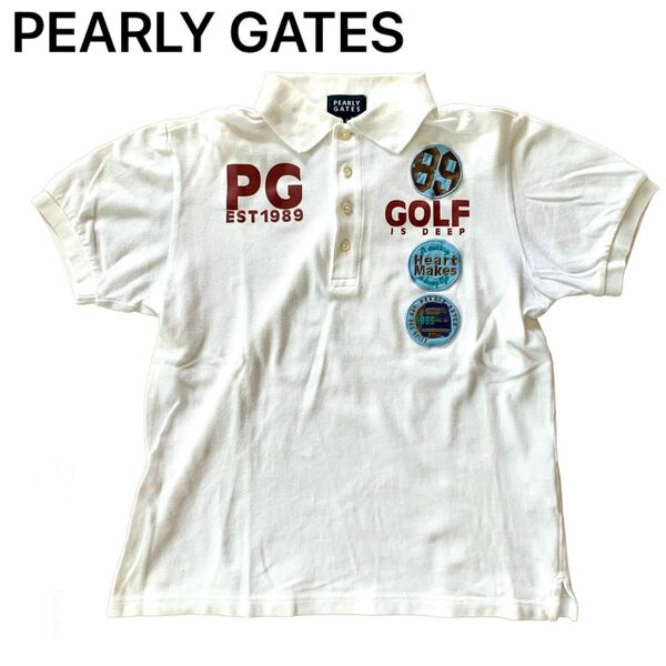 PEARLY GATES パーリーゲイツ 半袖ポロシャツ ワッペン ゴルフウェア