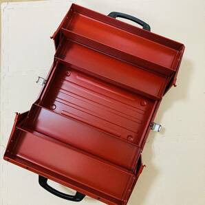 即決送料無料!!未使用品 TONE トネ BX331 赤 RED レッド 3段両開き ツールケース 工具箱 道具箱 携行型/Y052-25の画像5