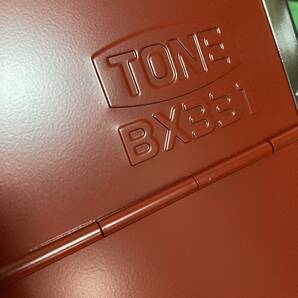 即決送料無料!!未使用品 TONE トネ BX331 赤 RED レッド 3段両開き ツールケース 工具箱 道具箱 携行型/Y052-25の画像7