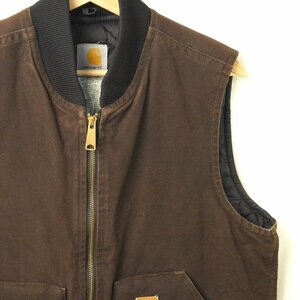 00s old オールド Carhartt カーハート ダック キルティング ベスト ブラウン M-R