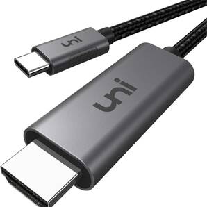 HDMI USB Type-C 変換ケーブル【4K 60Hz 1.8M】uniAccessories タイプC HDMI 変換アダプタ Thunderbolt 3/4対応 ナイロン 