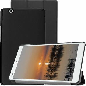 FOR NTT dtab Compact d-01J / Huawei MediaPad M3 8.4インチ手帳型 マグネット PUレザーカバー スタンド機能付き 衝撃吸収 （ブラック）