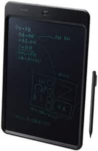 エレコム 電子メモパッド 電子メモ帳 12インチ ロック機能付き ワンタッチ消去 電池交換可能 単語帳 筆談ボード 伝言ボード 書