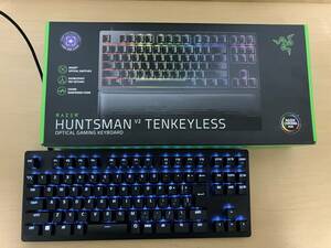 【美品】Razer Huntsman V2 Tenkeyless JP Clicky Optical Switch (紫軸) JP配列 ゲーミングキーボード RZ03-03941500-R3J1 Black