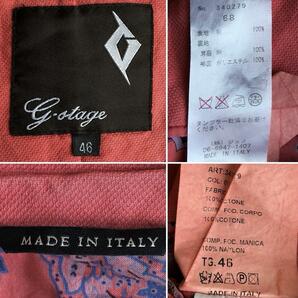 ジーステージ【イタリア製 サマージャケット 希少色】G-STAGE テーラードジャケット 赤 レッド 46 シングル 春夏 ペイズリーの画像10