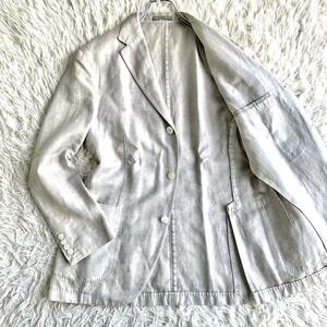  BOGLIOLI [ Italy made rare size Llinen.]BOGLIOLI tailored jacket beige 50 flax spring summer summer jacket COAT