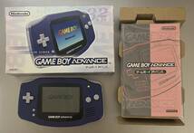 1円スタート　ゲームボーイアドバンス バイオレット　GBA Nintendo 箱　取扱説明書付き_画像2