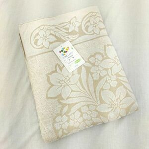  new goods unused now . production made in Japan towelket single beige floral print cotton 100% single 140×190.