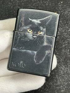 ZIPPO オイルライター ブラック 黒猫 NOIR 中古品