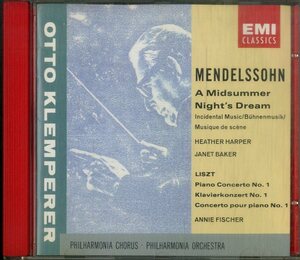 D00153672/CD/オットー・クレンペラー「メンデルスゾーン：A Midsummer Nights Dream / Piano Concerto No 1」