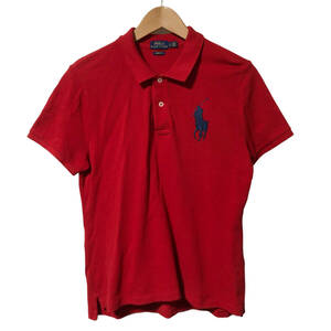 POLO RALPH LAUREN ポロラルフローレン ポロシャツ ビッグポニー 半袖 L 赤 SKINNY FIT レディース A10