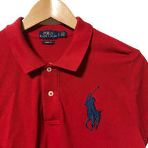 POLO RALPH LAUREN ポロラルフローレン ポロシャツ ビッグポニー 半袖 L 赤 SKINNY FIT レディース A10_画像3