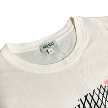 KENZO ケンゾー Tシャツ カットソー ノースリーブ プリント ロゴ 刺繍 S アイボリー レディース A10_画像4