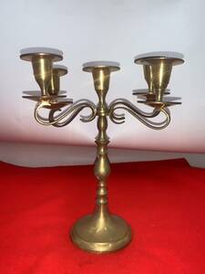 ヴィンテージ ブロンズ 銅真鍮 5 キャンドル ホルダー 燭台