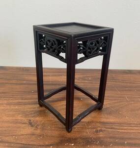 [ beautiful goods ] karaki Mini stool stand for flower vase decoration pcs wooden ornament pcs . pcs tea utensils antique goods antique old tool bonsai pcs ebony China fine art side table legs attaching 