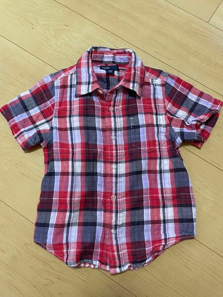 baby Gap 半袖 チェックシャツ 110サイズ レッド
