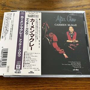 CD 帯付 カーメン・マクレー CARMEN McRAE AFTER GLOW 日本語解説有り ディスク良好 89年盤