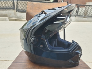 ヘルメット　オフヘル　バイザー付　オフロード　ヤマハ　ゼニス　YX-6　ブラック　シルバーミラー　Lサイズ