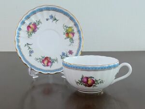 美品 スポード トラップネルスプレイズ カップ＆ソーサー Spode ターコイズブルー 廃盤品 入手困難