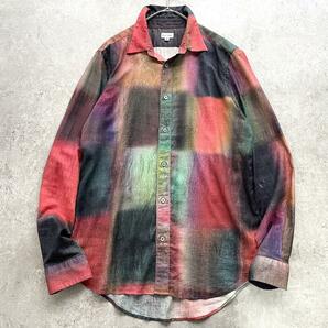 美品■Paul Smith ポールスミス【M】総柄シャツ 長袖 マルチカラー メンズ 日本製 レクセル コットン グラデーションカラーの画像1