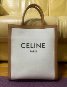 CELINE トートバッグ バーティカル カバ コットンキャンバス