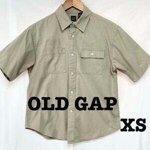 '90s 紺タグ OLD GAP オールドギャップ 半袖 シャツ XS ベージュ