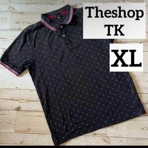 【メンズ】THE SHOP TK 半袖ポロシャツ XL 黒