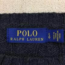 POLO RALPH LAUREN ポロ ラルフローレン コットンニット ケーブル編み セーター クルーネック 丸首 ポニー刺繍 ワンポイント サイズLG_画像7