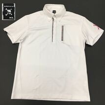 OAKLEY オークリー ゴルフウェア スポーツウェア 半袖ポロシャツ スカルロゴ刺繍 メンズ サイズXL ホワイト_画像1