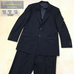 castellanza カステッランツァ ブラックフォーマル スーツ上下 セットアップ ジャケット ブレザー パンツ スラックス メンズ サイズ180