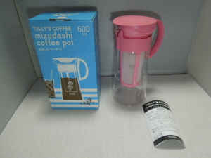 TULLY'S COFFEE mizudashi coffee pot 600ml ピンク　水だしコーヒーポット　タリーズコーヒー
