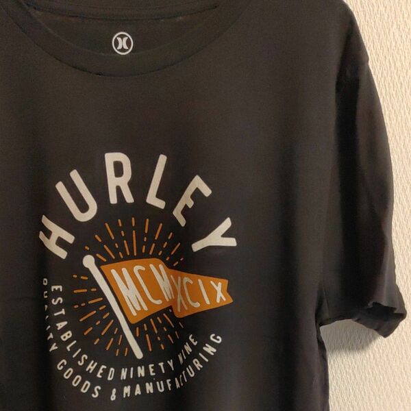 週末お買い得！美品【HURLEY】 ロゴプリント　Sサイズ ブラック 半袖Tシャツ