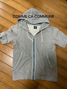 COMME CA COMMUNE ジップアップパーカー パーカー グレー　半袖パーカー