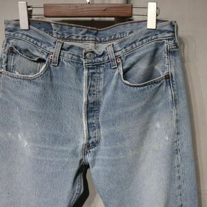 【即決】90s Levi's 501 リーバイス デニムパンツ ジーンズ ブルー インディゴ 青 USA アメリカ製 古着 W33 L30