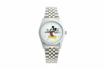 1円～ aiko愛用【ほぼ入手不可能】アナザーヘブン×Disney限定MICKEYミッキーマウス別注コラボ時計シルバーケース/デイトジャスト絶版新品_画像5