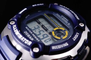 1 иен ~1 старт новый товар не использовался реимпорт model CASIO Casio электро-магнитные часы 200m водонепроницаемый [ погрешность 10 десять тысяч год .1 секунд ]NV темно-синий 20 атмосферное давление супер высокая эффективность high-spec наручные часы 