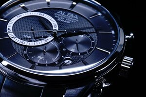 1 иен ~1 старт Seiko ALBA Seiko реимпорт модель прекрасный .... черный хронограф 5 атмосферное давление 50m водонепроницаемый новый товар очень редкий трудно найти Alba в Японии не продается SEIKO