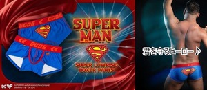特価5/30迄【即決】限定生産品!! EGDE≪SUPERMAN x BATMAN スーパーローライズ ショートボクサーパンツ(S)出品するものはSUPERMANです