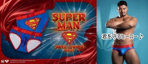 【即決】限定生産品!! EGDE≪SUPERMAN x BATMAN スーパーローライズ ビキニブリーフ(M)出品するものはSUPERMANです