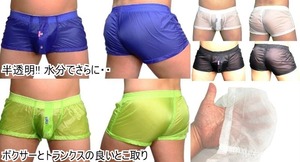 特価【即決】どの透け加減にしよーかな?? ボクサーのようなシースルー3Dトランクス(L～XL)出品するものはブルーです