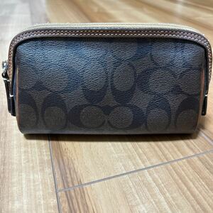 【M】COACH コーチ シグネチャー 化粧ポーチ 小物入れ ポーチ ジャンク品