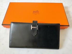 エルメス HERMES ベアン刻印E ブラック　メンズ財布