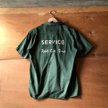 RADIALL 刺繍 ワークシャツ L グリーン 緑 半袖 シャツ ラディアル 開襟シャツ マチ付き ヴィンテージ デザイン_画像4