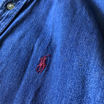 polo by ralph lauren デニム シャツ 半袖 USA 古着 ラルフローレン 90s _画像8