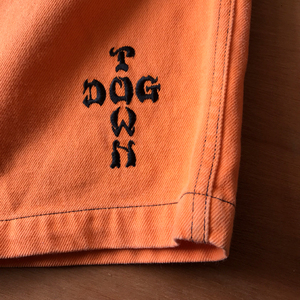 90s DOG TOWN buggy shorts orange color Denim dog Town Old skate pa well Thrasher Vintage 