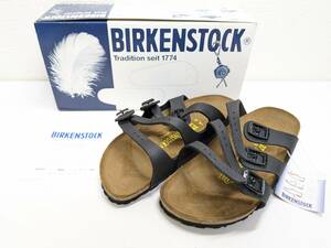 【未使用】BIRKEN STOCK ビルケンシュトック サンダル 37 レザー ブラウン×黒