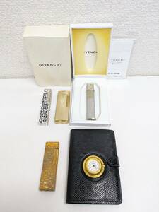 ☆RONSON/ロンソン ライター 時計/手帳 ゴールド・GIVENCHY/ジバンシー ライター シルバー/ゴールド 3点・マルマン ライター【５点まとめ】