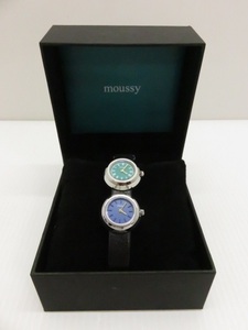 マウジー レディース腕時計 ツインケース 緑×青 クォーツ 〇YR-07732〇