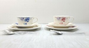 【未使用展示品】 ノリタケ Noritake モーニングソング ペア カップ＆ソーサー ○YR-17123○